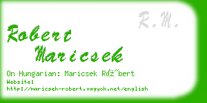 robert maricsek business card